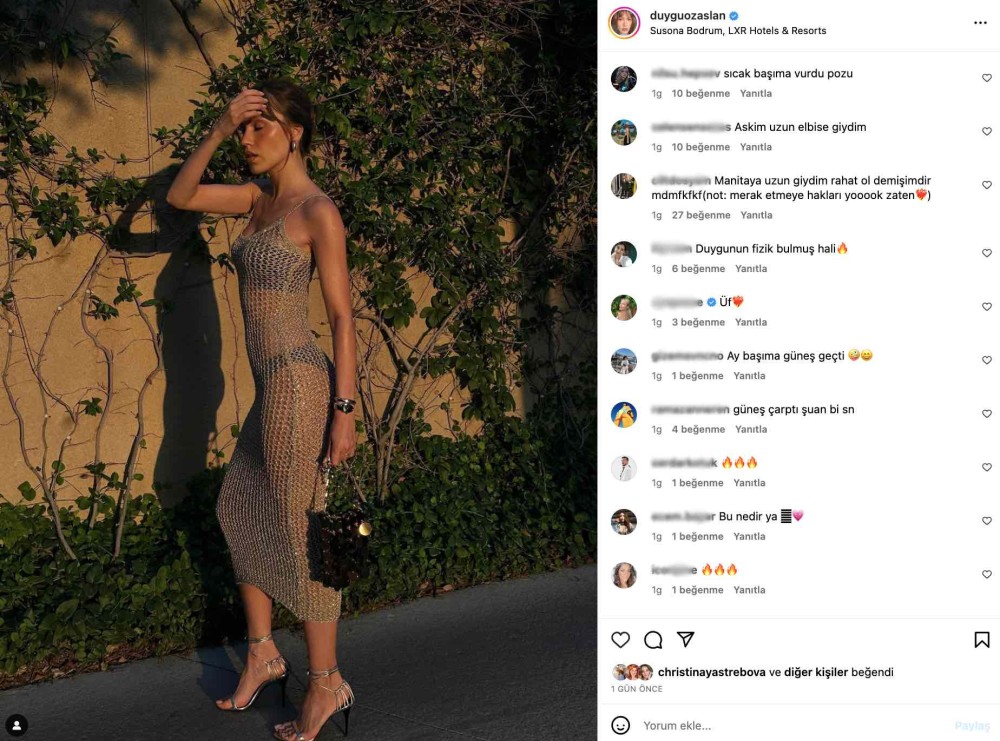duygu ozaslan in transparan elbisesi sosyal medyada gundem oldu